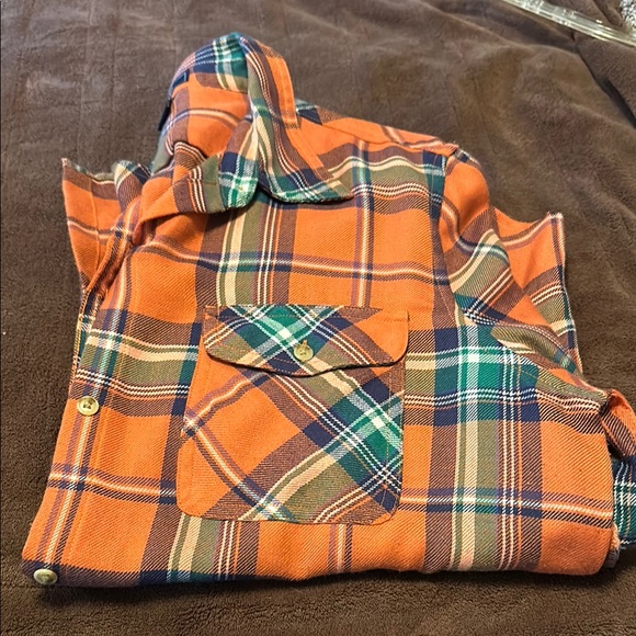Chaps Orange Plaid Button Down Shirt - Picture 8 of 8